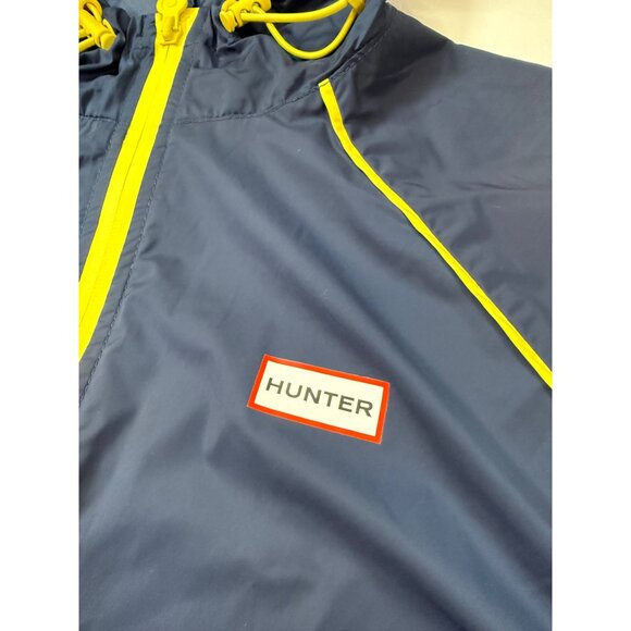 Hunter large Windbreaker Hooded Vest Medium Navy Yellow Lightweight (bin HH161) - Picture 5 of 10